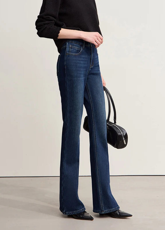Amii Flared Jeans 2025 Winter New Letter Embroidered Pants Versatile Denim Trousers Casual Cotton Jeans Pants For Woman 12554061 Loran