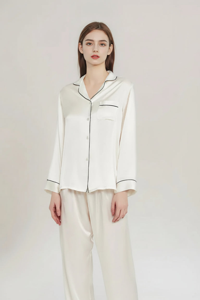 Women’s Mulberry Silk Pajama Set Long Sleeve Summer Loran