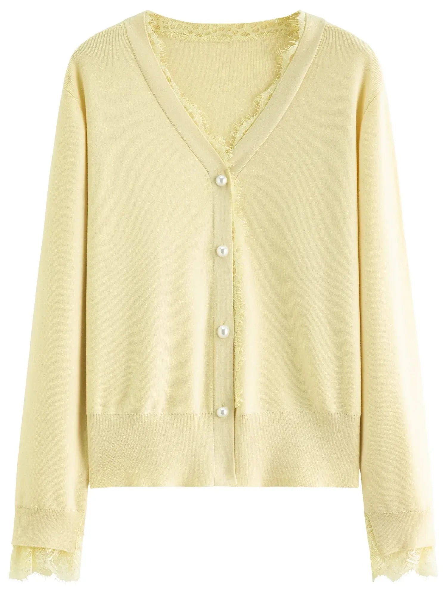 Chic Lace-Trimmed Plus Size Cardigan - Loran