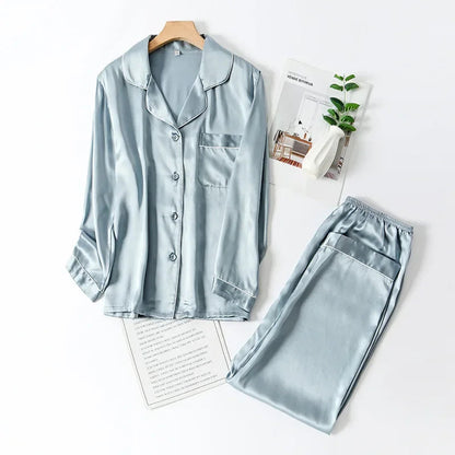 Women’s Real Silk Pajama Set Luxury Home Set Loran