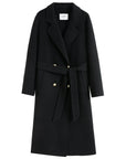 Luxury Casual Textured Woolen Coat with Fur Detail