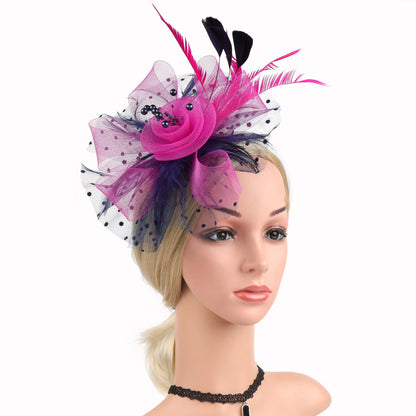 Vintage Feather Flower Fascinator Hat & Headband
