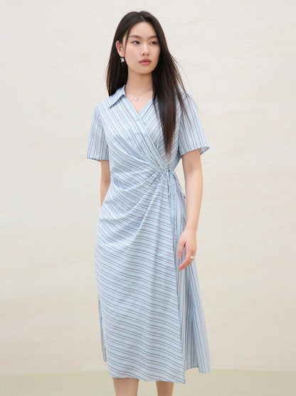 Surplice Midi Shirt Dress Summer Office & Casual Loran