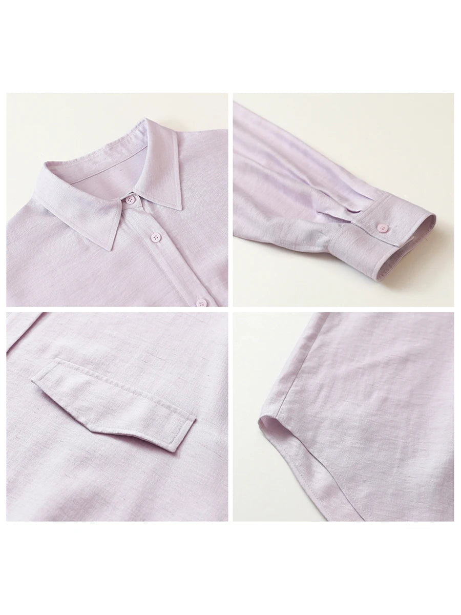 CHIC VEN Women Shirts Solid Single Breasted Long Sleeves Loose Slightly Wrinkled Coat Thin Female Blouses Spring Summer 2025 Loran