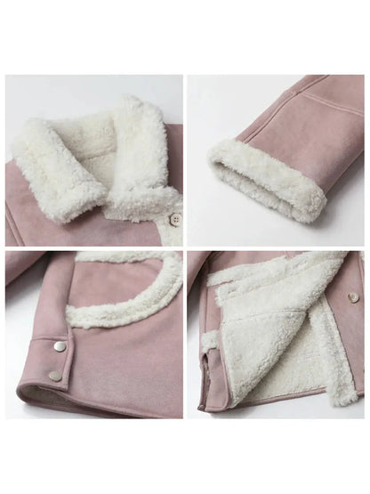 Chic Faux Fur Trim Single-Breasted Coat - Loran