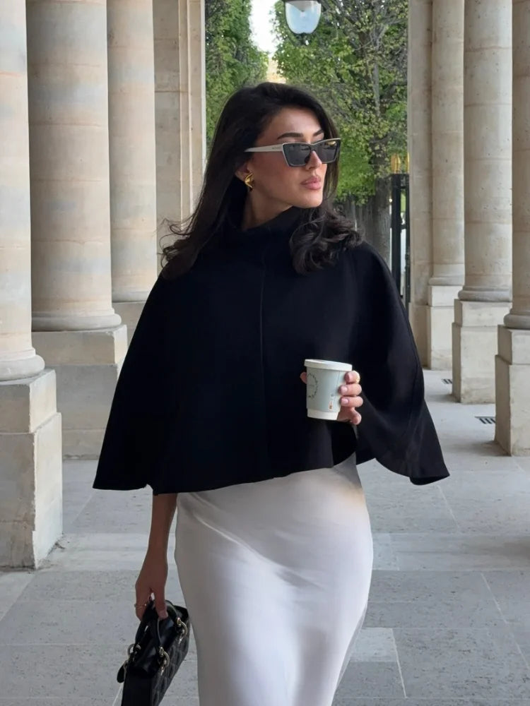 High-Neck Cropped Autumn Outerwear