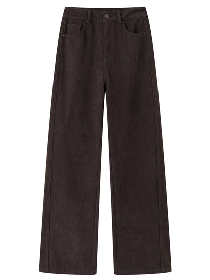 High Waist Wide Leg Pants Winter Office Trousers Loran