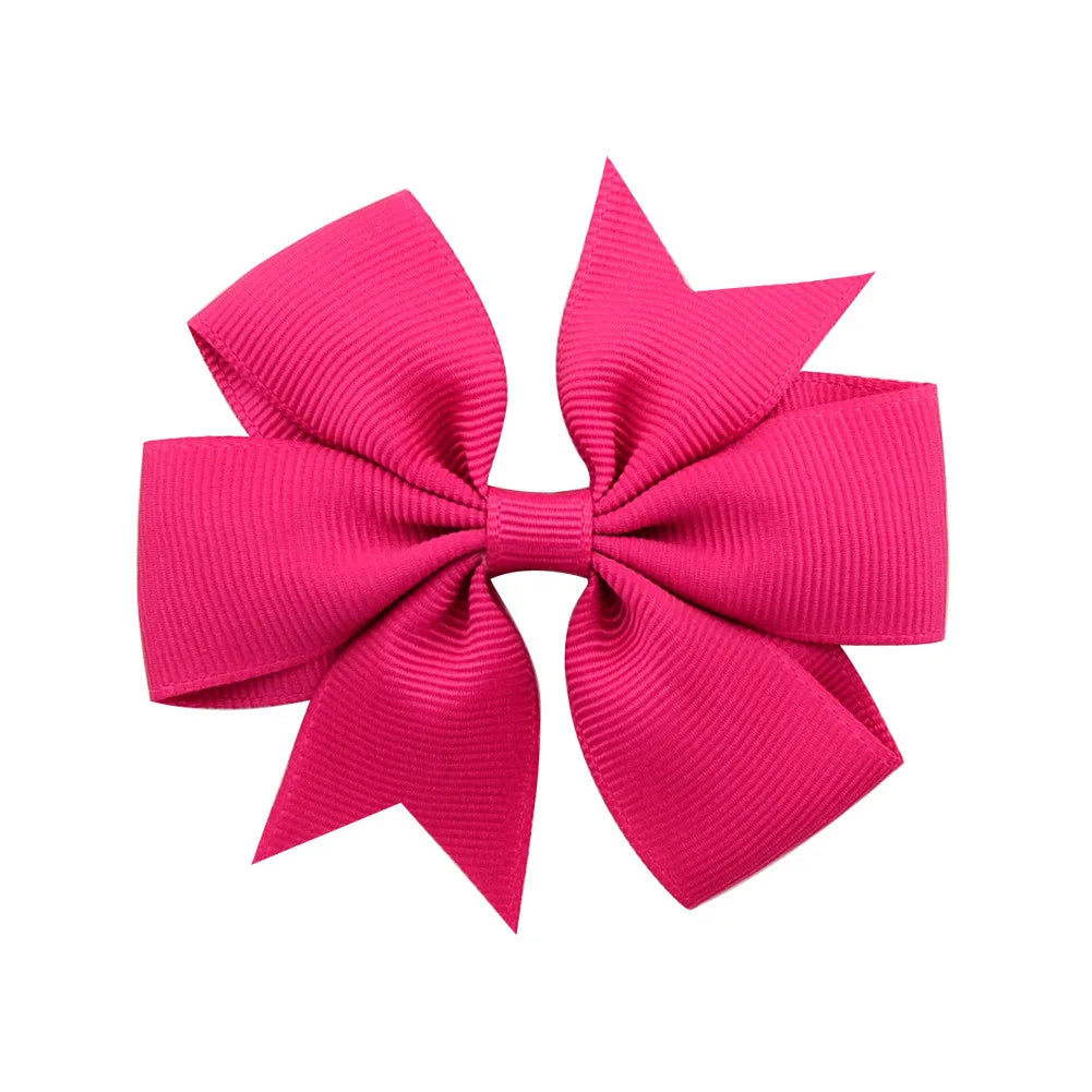 Solid Color Grosgrain Ribbon Hair Bow Clips for Girls