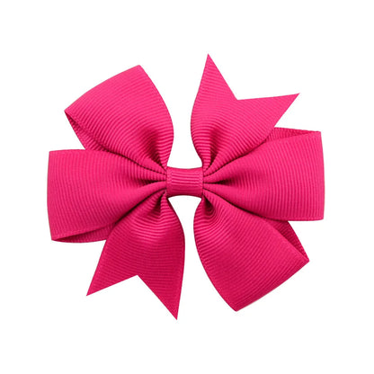 Solid Color Grosgrain Ribbon Hair Bow Clips for Girls