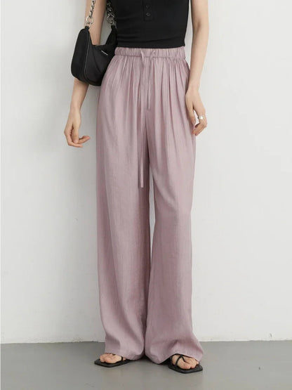 High-Waisted Wide Leg Pants Loose Casual Trousers Loran