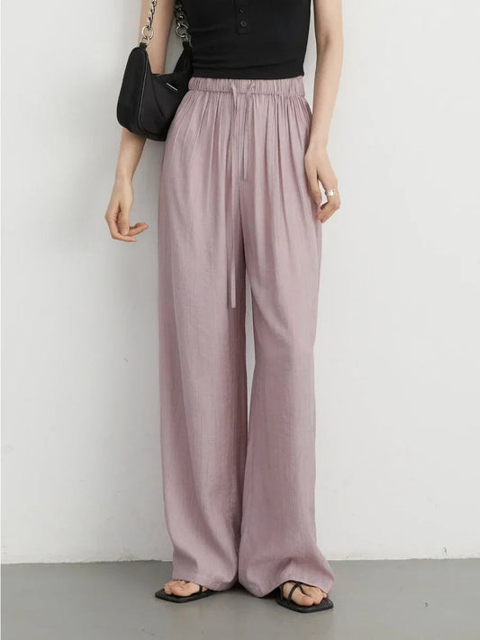 High-Waisted Wide Leg Pants Loose Casual Trousers Loran