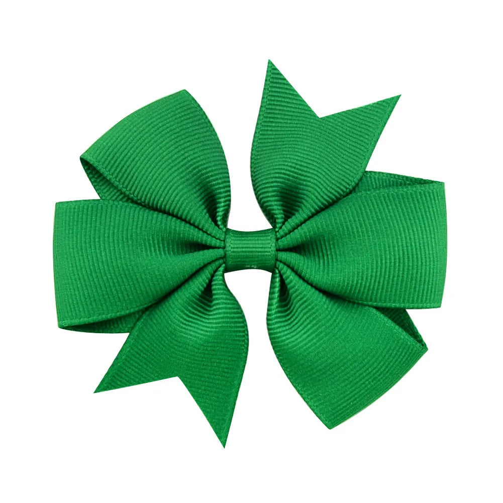 Solid Color Grosgrain Ribbon Hair Bow Clips for Girls
