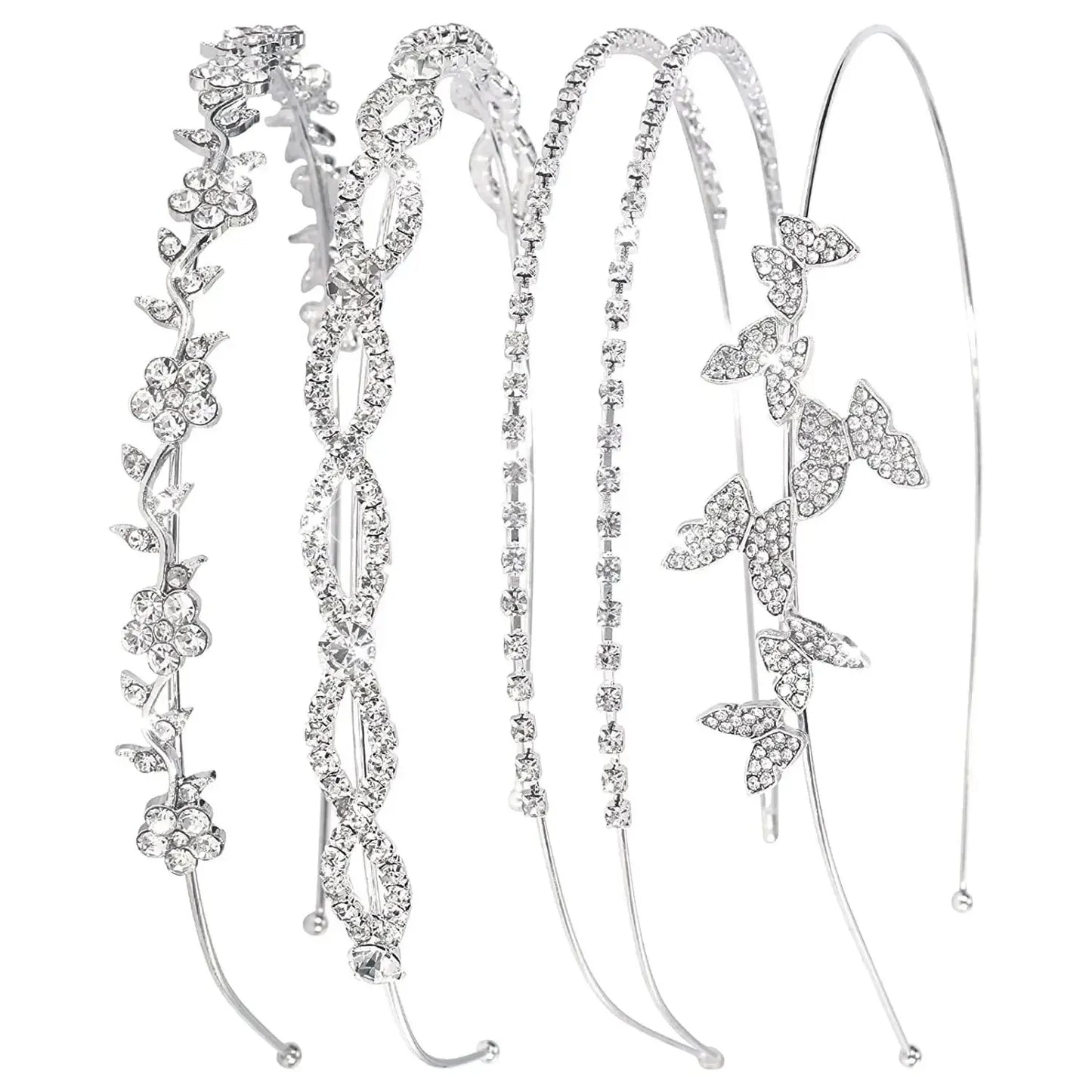 Rhinestone & Pearl Bridal Headband Set Wedding Hair