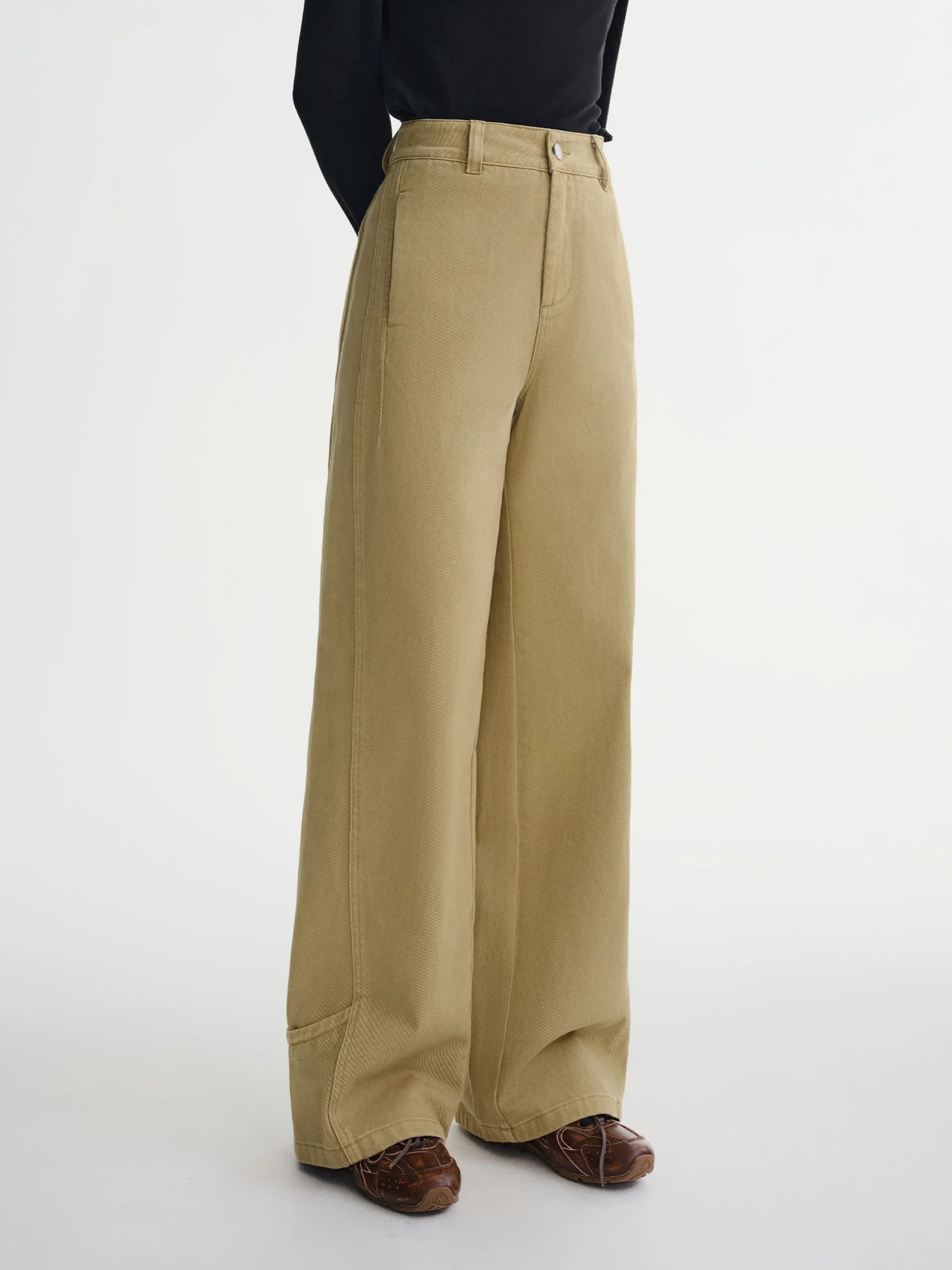 Plus-Size Deconstructivist Workwear Jeans Winter Wide-Leg