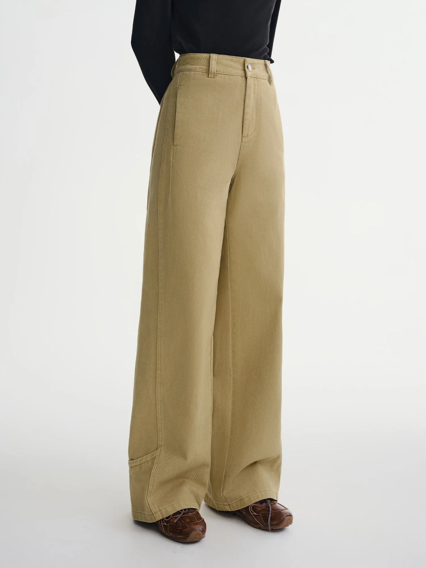 Plus-Size Deconstructivist Workwear Jeans Winter Wide-Leg Loran