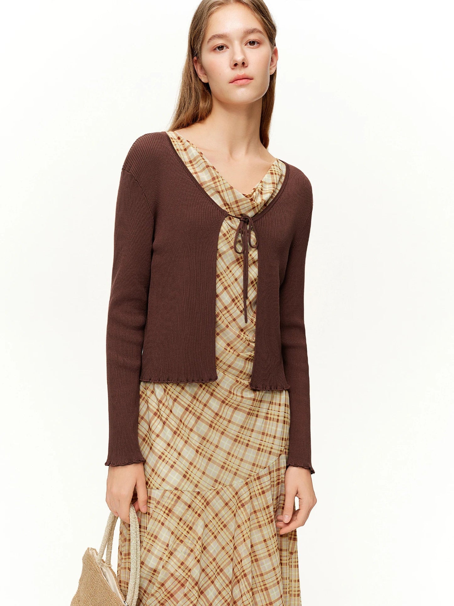 DUSHU 2026 Spring Women's Tie-Waist Tencel Knit Sweater, Lyocell Rib-Knit Soft Touch Top for Lazy Luxe & Sustainable Chic Style Loran