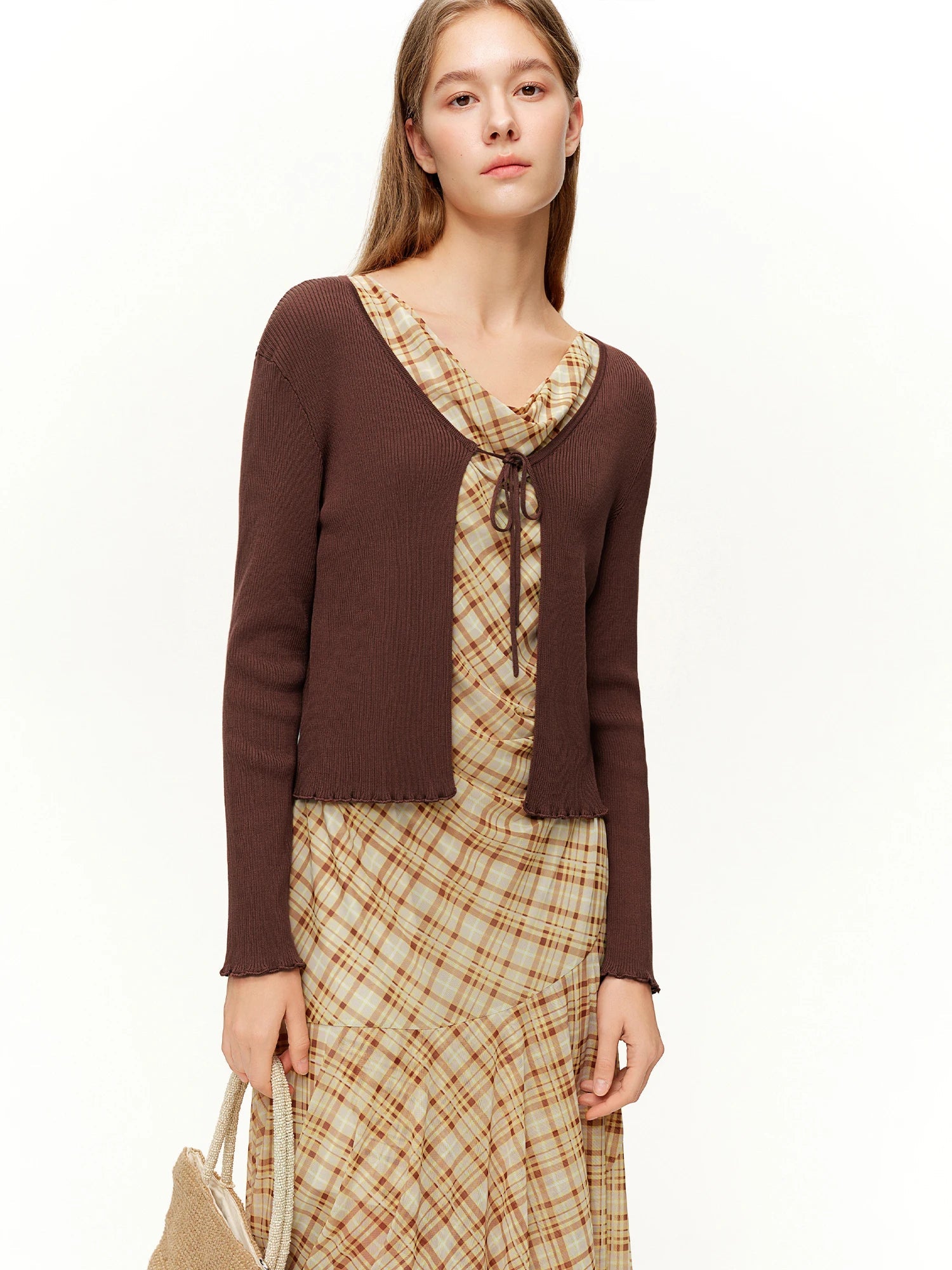 DUSHU 2026 Spring Women's Tie-Waist Tencel Knit Sweater, Lyocell Rib-Knit Soft Touch Top for Lazy Luxe & Sustainable Chic Style Loran