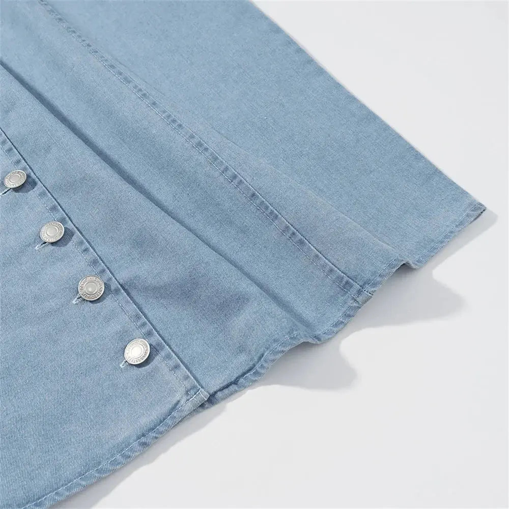 Blue Denim Maxi Dress for Women - Loran