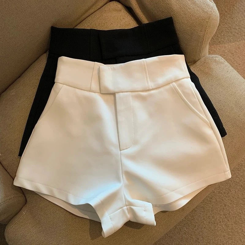 Elegant High Waist A Line Wide Leg Suit Short - 3IN SMART Shop  #