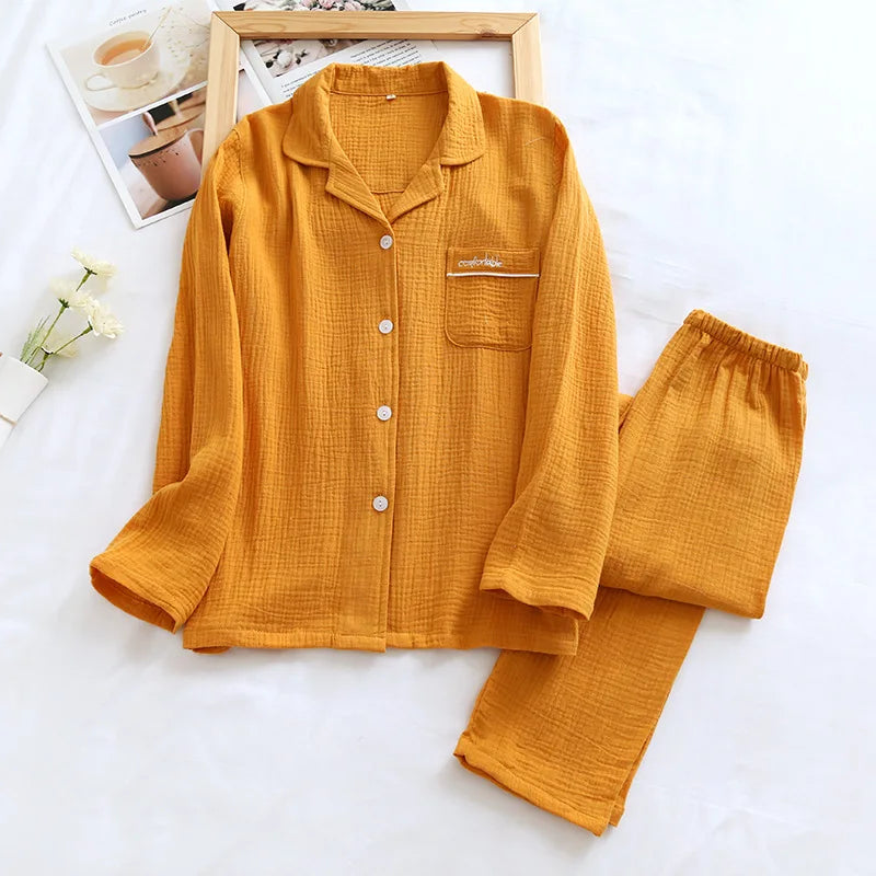 Couple's Pure Cotton Crepe Pajama Set Loran