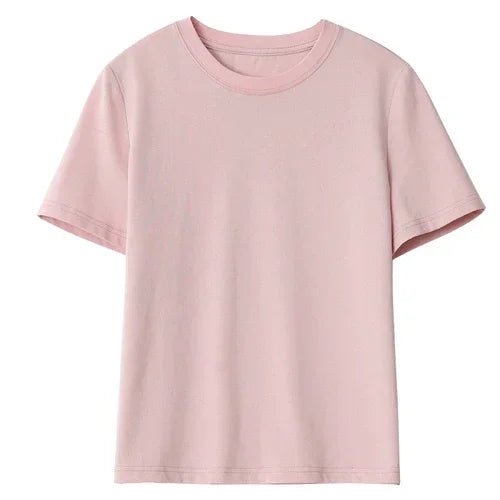 Basic O-Neck Tee Casual Solid Short Sleeve T-Shirt Loran