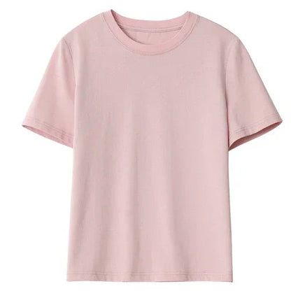 Basic O-Neck Tee Casual Solid Short Sleeve T-Shirt Loran