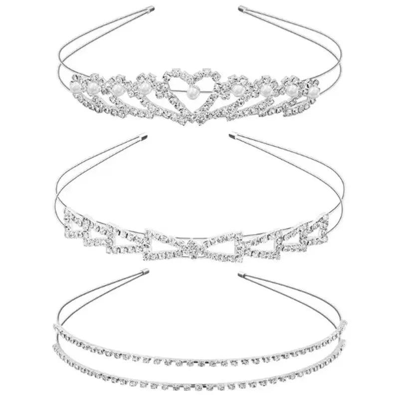Rhinestone & Pearl Bridal Headband Set Wedding Hair