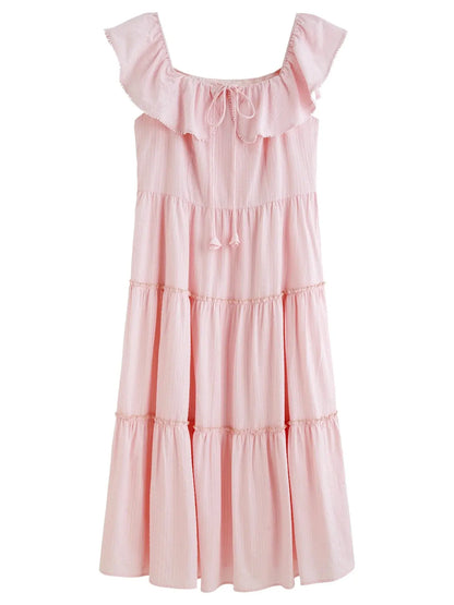 Elegant French-Style Plus Size Summer Dress - Loran
