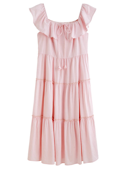 Plus Size Ruffled Maxi Dress Elegant Summer Style Loran