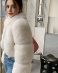 Natural Fox Fur Coat: Short, Wild, & Young Catwalk Style