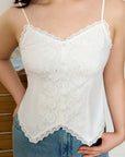 Women’s Plus Size White Lace Strap Top