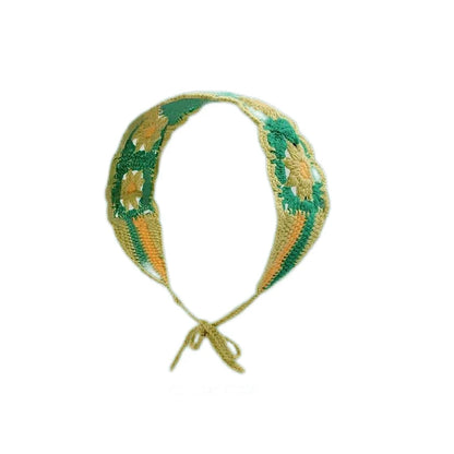 Vintage Knit Flower Headband Retro Hair Accessories