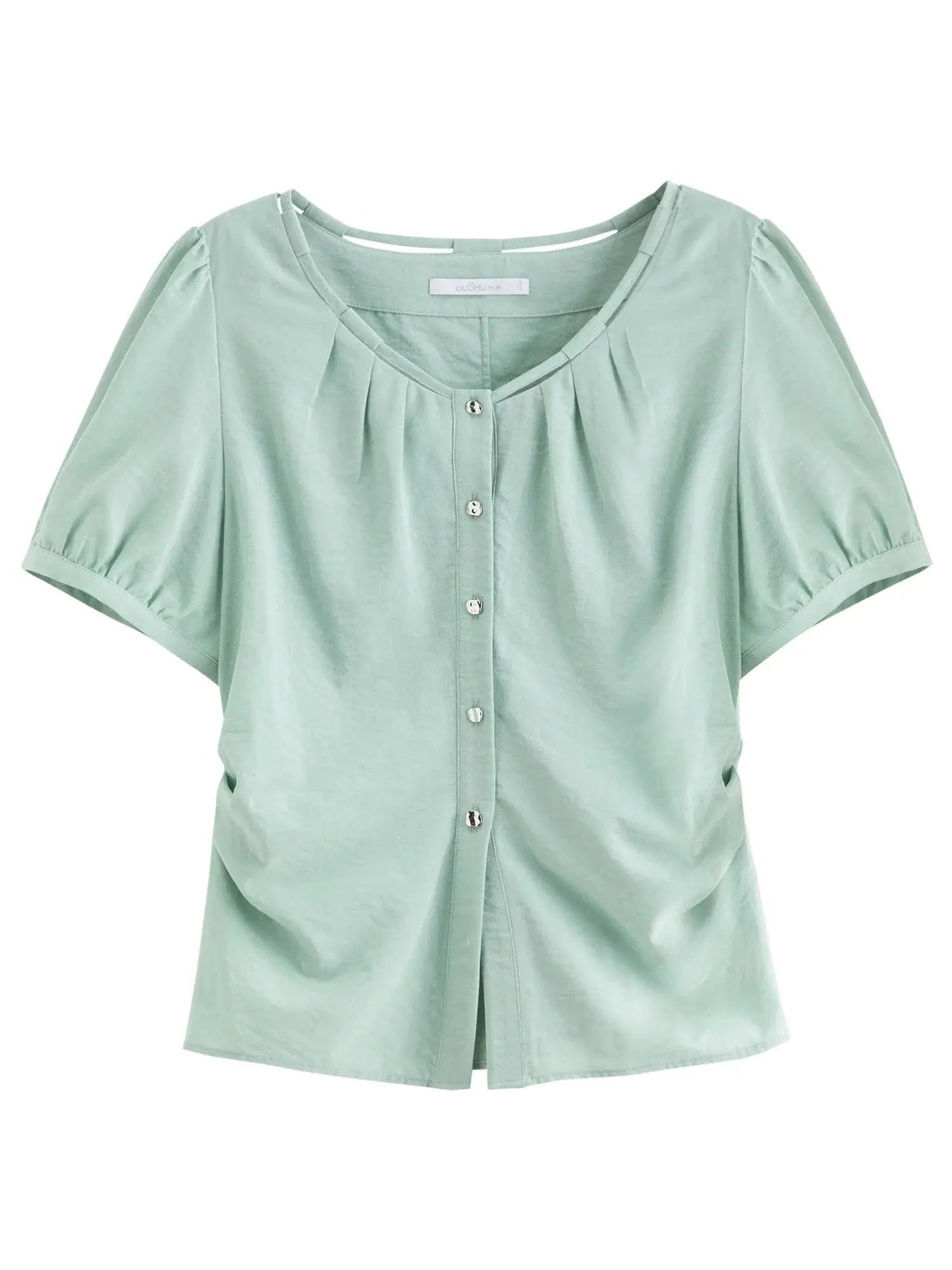 Pleated Short-Sleeve Shirt + Slim Skirt for Summer. - Loran