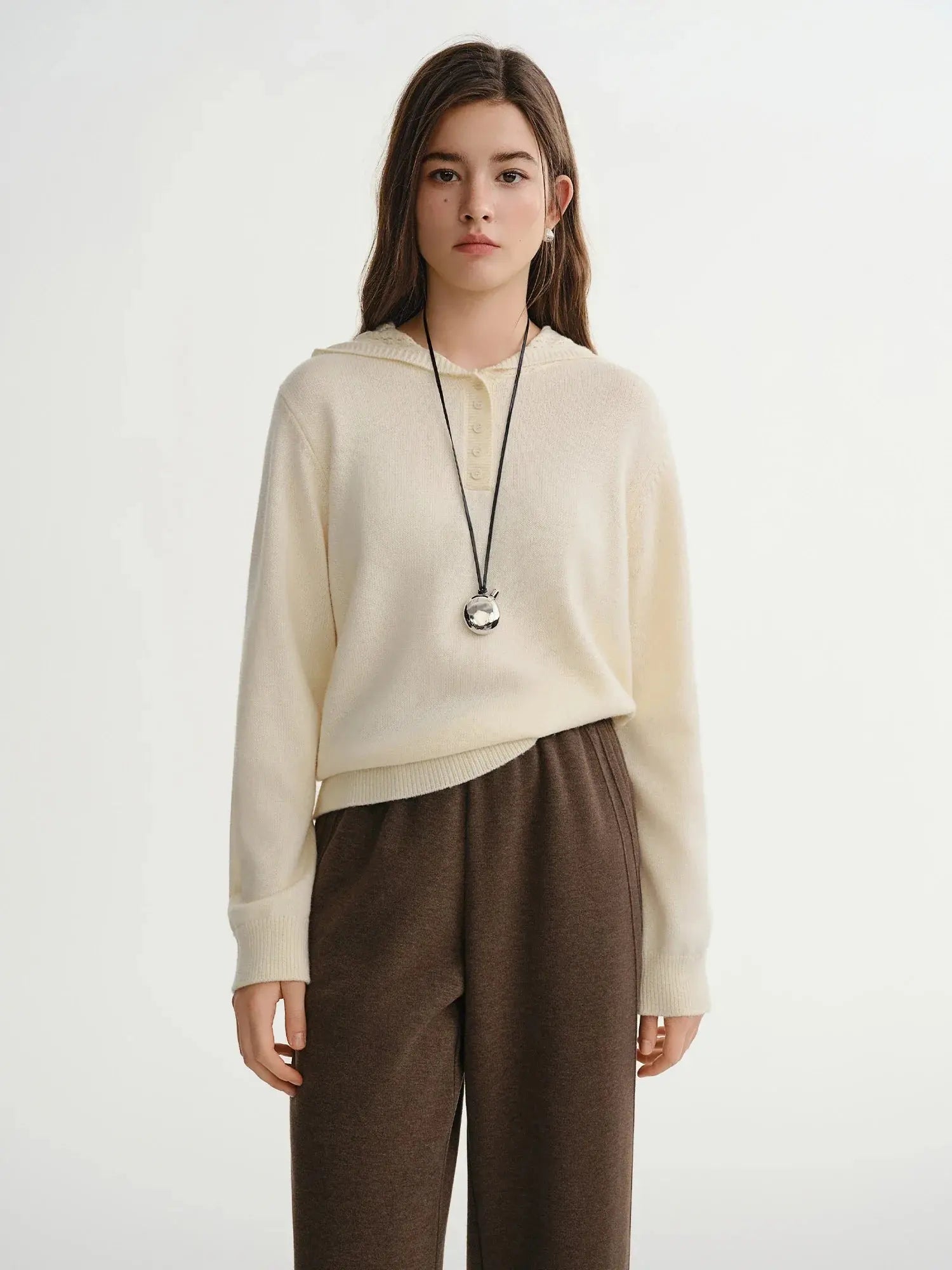 Textured Soft-Comfort Hooded Knit Sweater - Loran