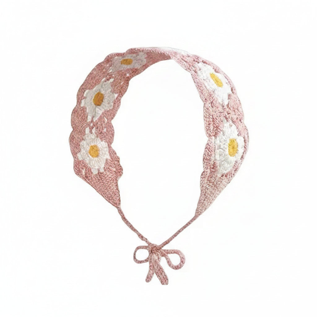 Vintage Knit Flower Headband Retro Hair Accessories