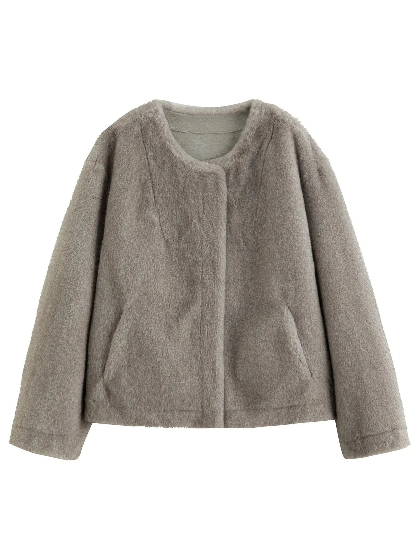 Elegant Plus Size Faux Mink Coat - Loran