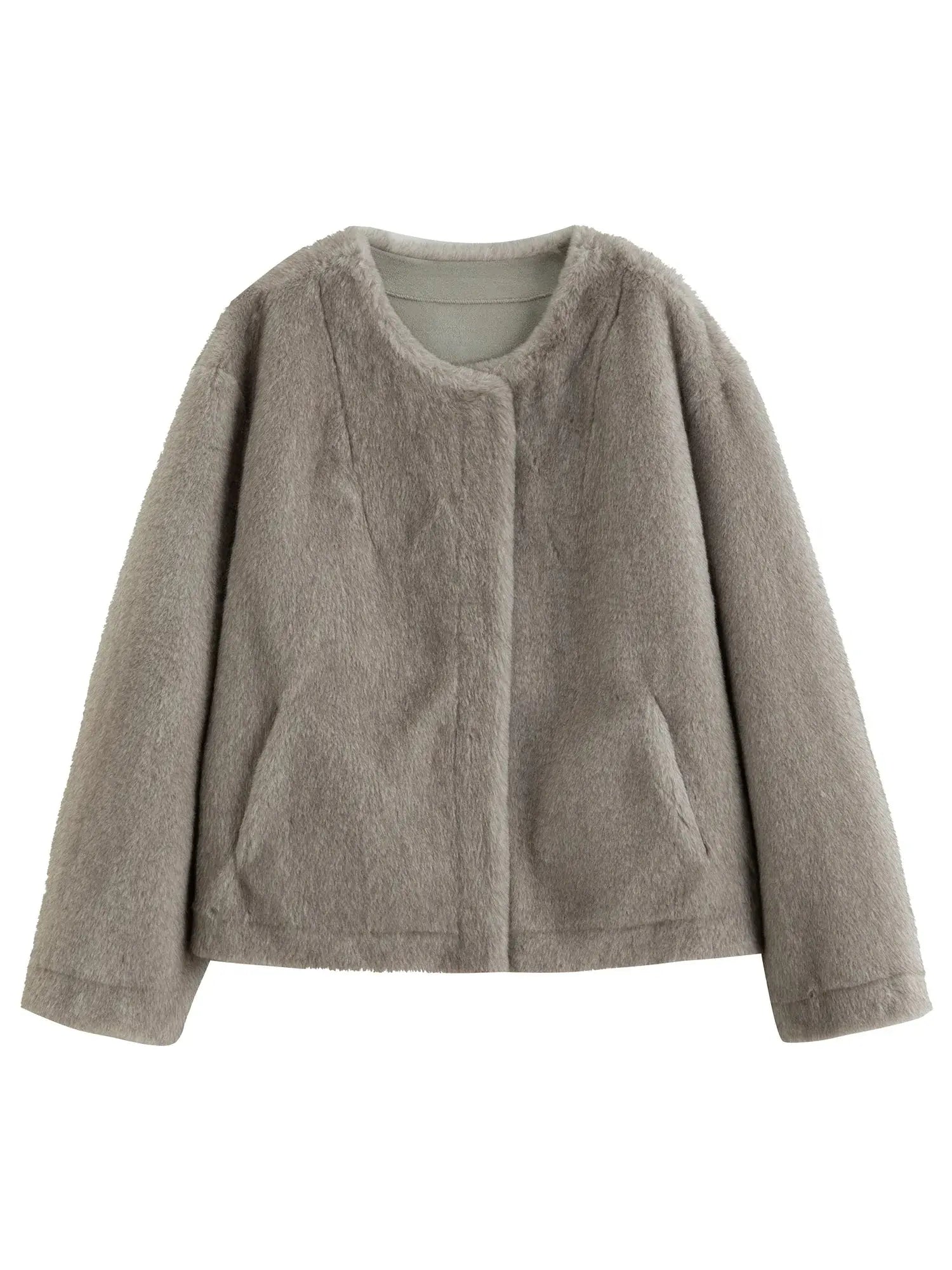 Elegant Plus Size Faux Mink Coat - Loran