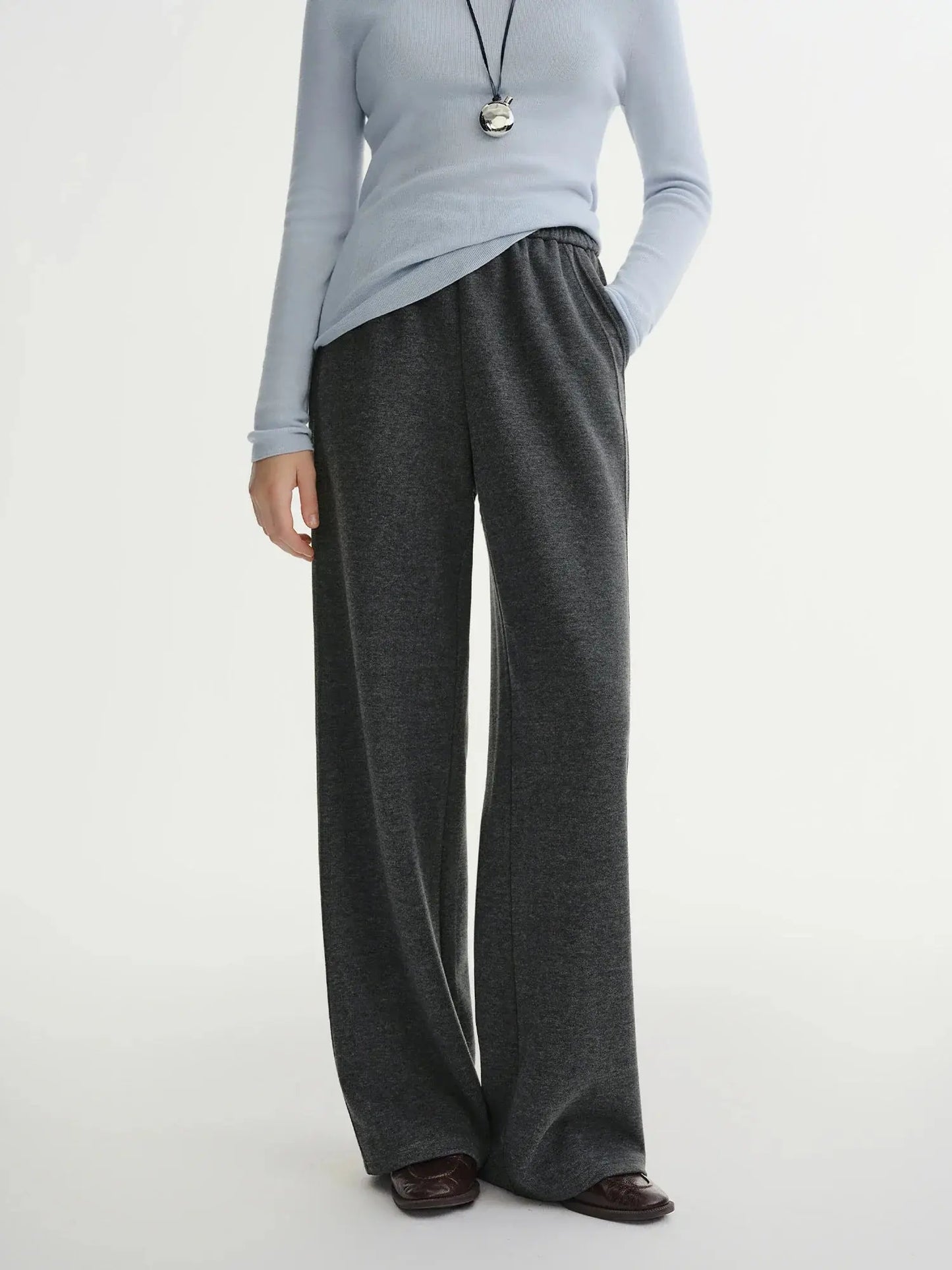 Plus Size Relaxed Wide-Leg Elastic Pants - Loran