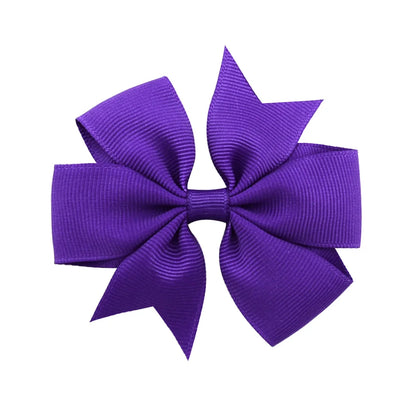 Solid Color Grosgrain Ribbon Hair Bow Clips for Girls