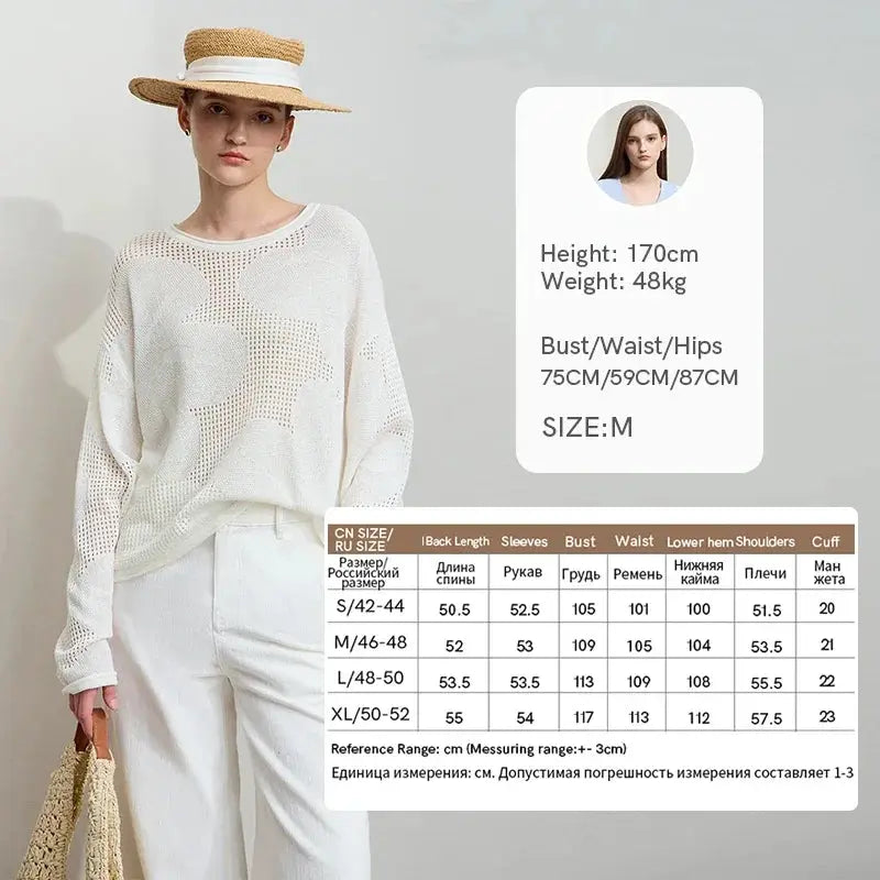 Minimalist Loose Hollow Knit Sweater Loran