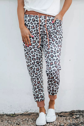 Leopard Print Elastic Waist Jogger Pants - 3IN SMART Shop  #