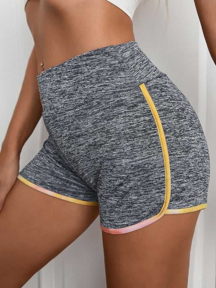 Heathered Wide Waistband Shorts - 3IN SMART Shop  #