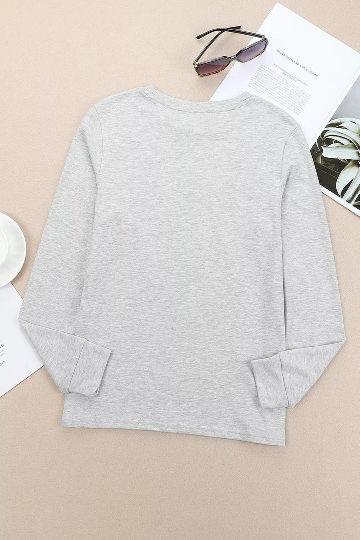 Letter Graphic Long Sleeve Tee - 3IN SMART Shop  #