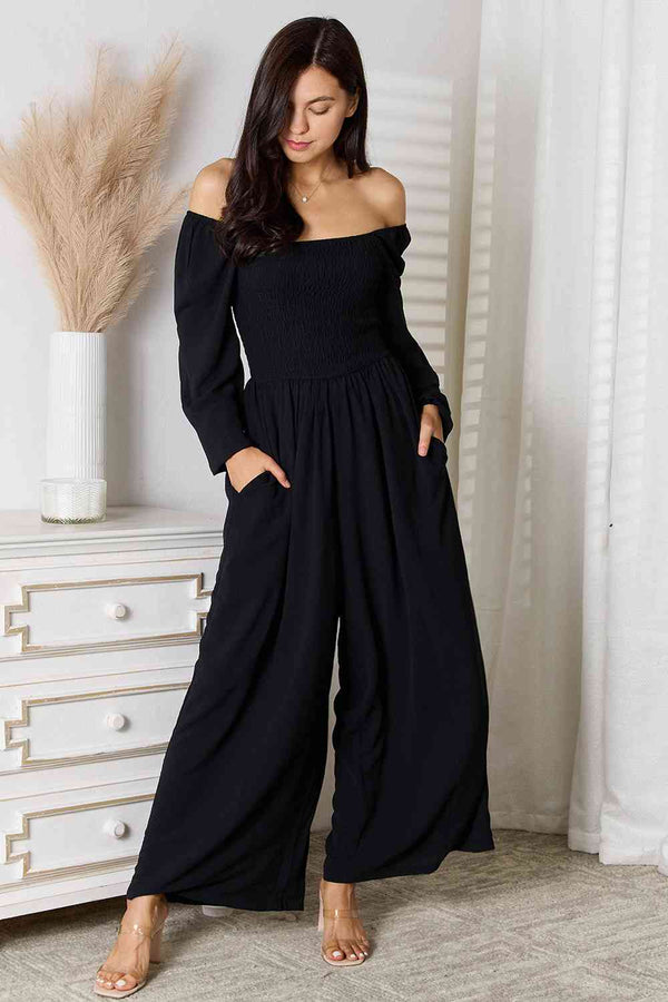 Double Take Square Neck Jumpsuit with Pockets - 3IN SMART Shop  #