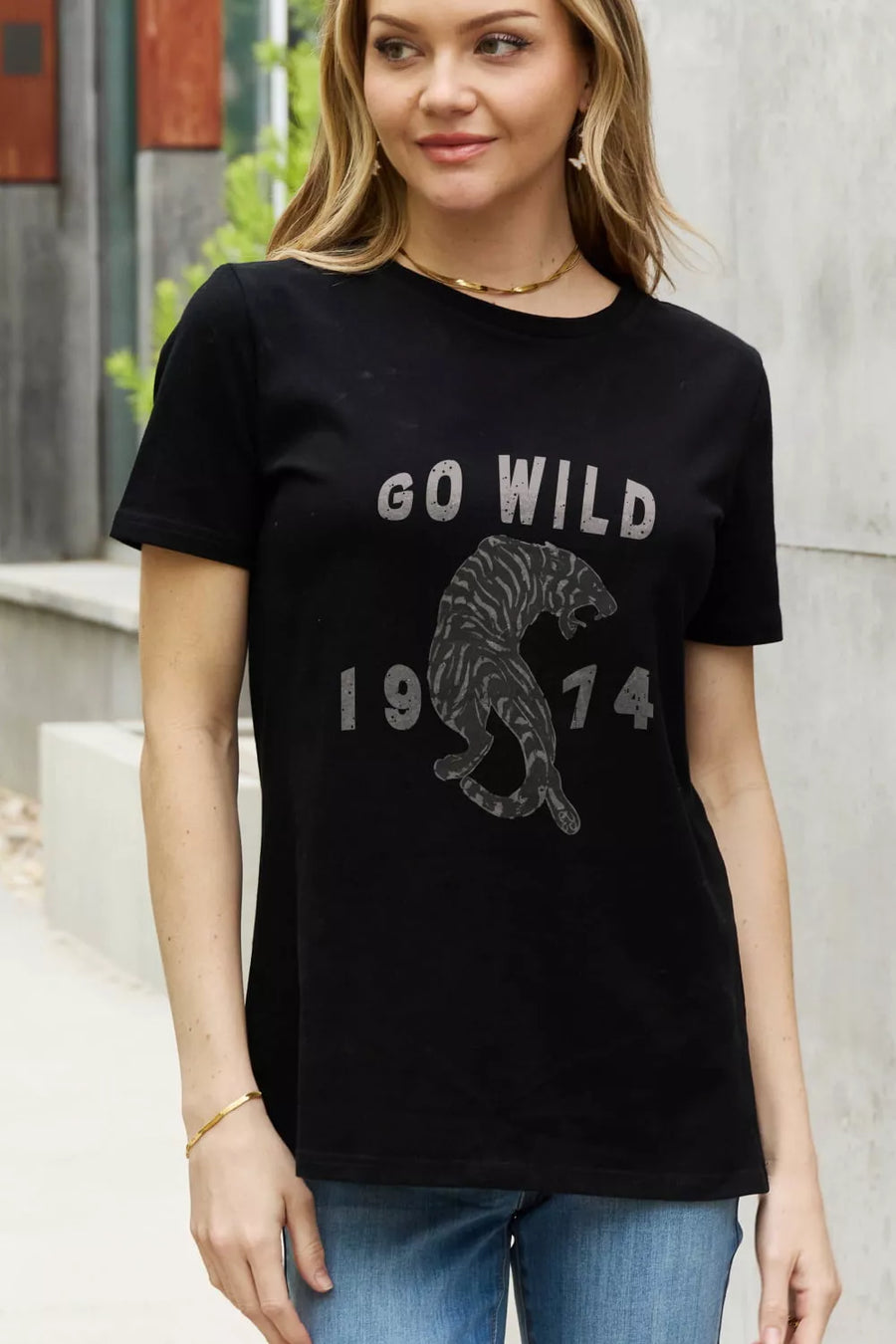 Full Size GO WILD 1974 Graphic Cotton Tee - 3IN SMART Shop  #