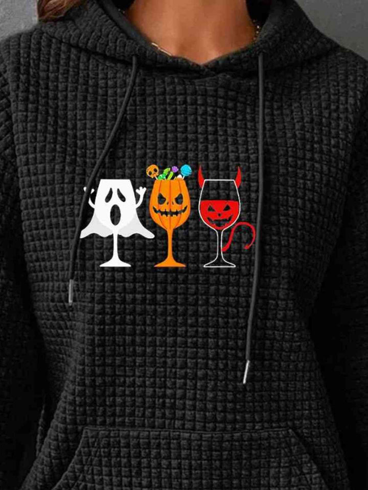 Halloween Graphic Hoodie with Front Pocket - 3IN SMART Shop  #