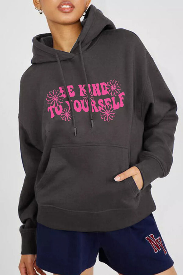 Full Size BE KIND TO YOURSELF Graphic Hoodie - 3IN SMART Shop  #
