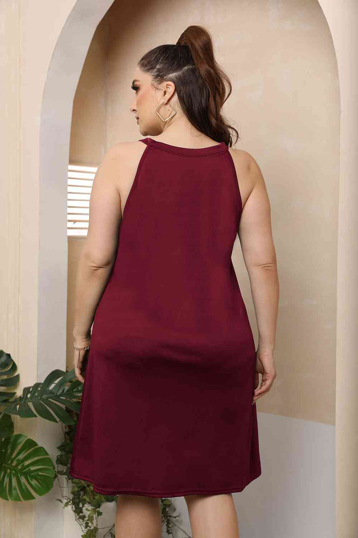 Plus Size Cutout Round Neck Sleeveless Dress - 3IN SMART Shop  #