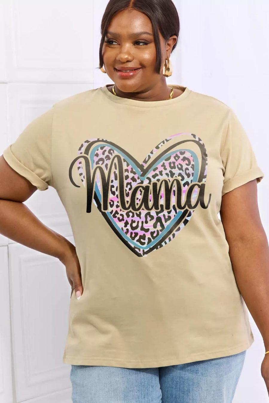 Full Size MAMA Graphic Cotton Tee - 3IN SMART Shop  #