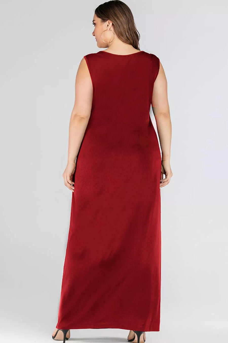 Plus Size Scoop Neck Maxi Tank Dress - 3IN SMART Shop  #